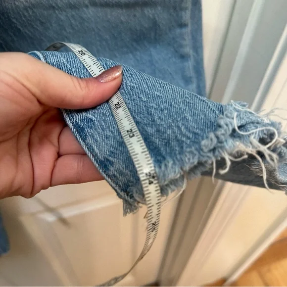 Madewell The perfect vintage wide leg crop Blue Jeans light blue 28 petite - Picture 4 of 9